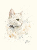 Retrato acuarela premium de mascota sobre papel de algodón