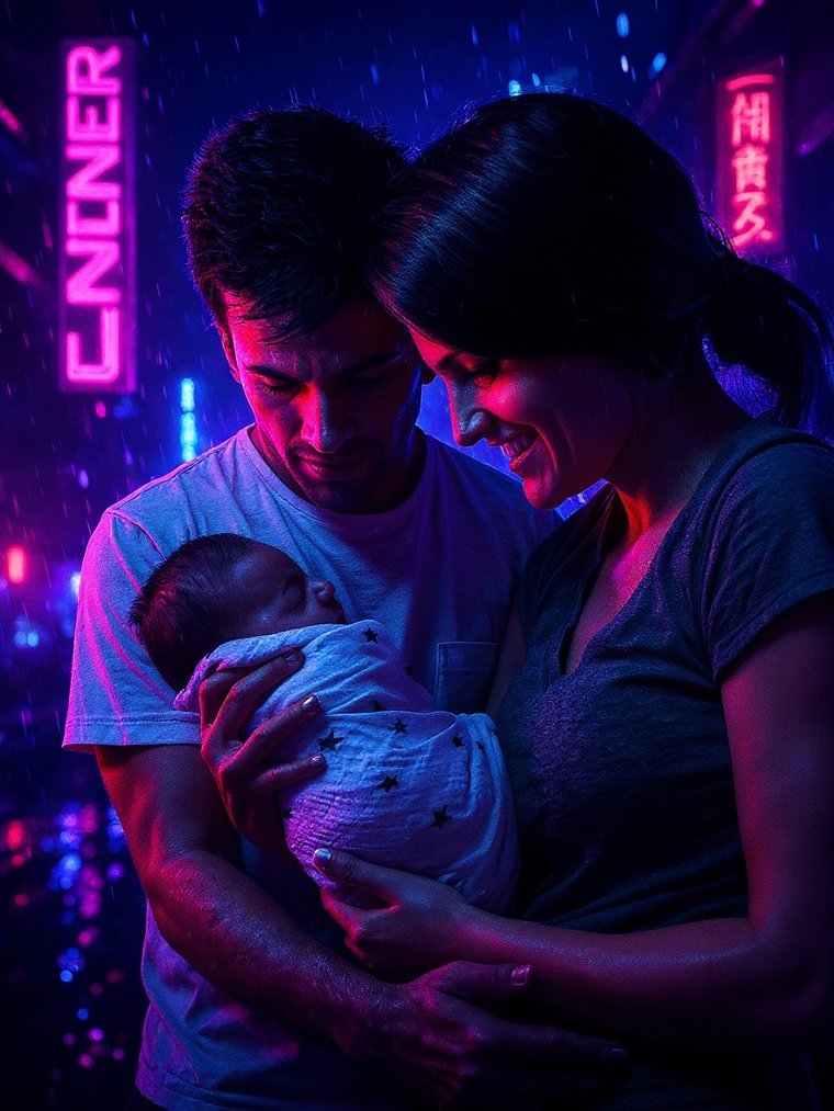 Retrato estilo cyberpunk